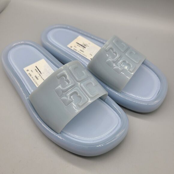 Tory Burch Bubble Jelly Slides Sandals Dew Blue Womens Beach Shower Size 7 NEW - Picture 5 of 7